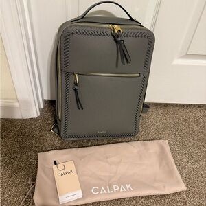 Calpak Gray Backpack with Gold Hardware